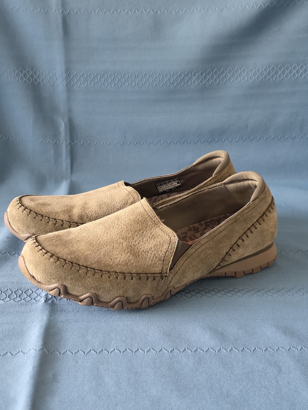 Skechers Relaxed Fit Bikers Pedestrian Olive Suede Loafers 11W Slip Ons